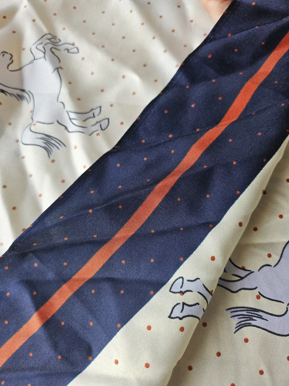 VINTAGE Cabi 100% Silk Horse Print Scarf Square 33